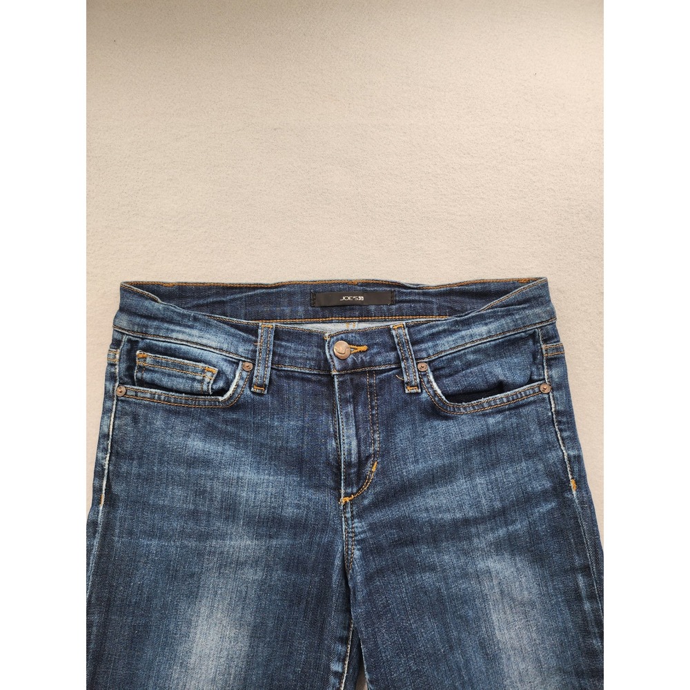 Joe's Jeans Mid Rise Skinny Ankle Dark Wash‎ Raw Frayed Hem Denim Jeans Size 27 - Picture 4 of 13